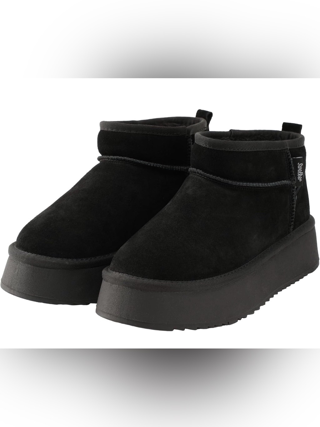 Nwt Swalker Snow Boots Suede Faux Fur Lining Booties Slip Comfort Ankle Boots